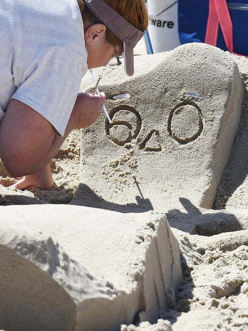 Gumby gets some final touch's as Great weather had many beach artists attend the Rehoboth Beach-Dewey Beach Chamber of Commerce's Annual Sandcastle Contest held on the beach at Brooklyn Avenue in Rehoboth Beach on Saturday September 9th.
Special to the Daily Times / CHUCK SNYDER