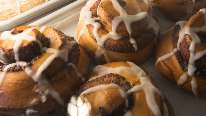 Cinnamon rolls at Old World Breads in Lewes