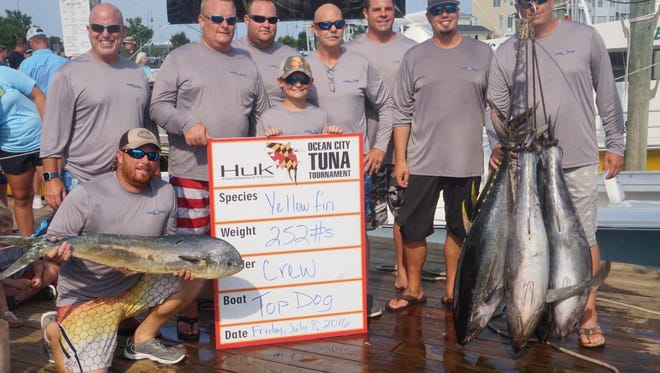 Top Dogs team from Fenwick Island with their catch