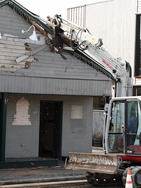 Demolition on DogFish Head's original building on Rehoboth Avenue in downtown Rehoboth Beach began on Monday November 6th to make way for the new Outside Courtyard between the New Chesapeake & Maine Restaurant and the New DogFish Head Brewing and Eats.
Special to the Daily Times / CHUCK SNYDER