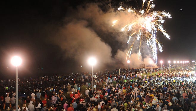 A huge crowd was on hand to view the pyrotechnics as the Annual Rehoboth Beach Fireworks were shot off on Sunday Evening July 3rd from the beach.