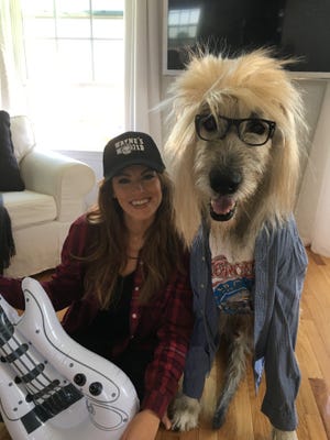 Former Miss Delaware USA and Smyrna resident Kate Banaszak and Kellan, her Irish Wolfhound, in the photo that made them internet famous.