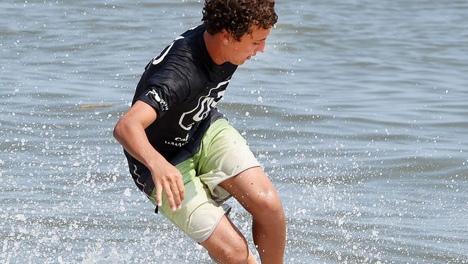 Trent Marshall compete's in the Jr.Mens Division as Dewey Beach was the site of the Zap Amateur Skimboarding World Championships held on Saturday & Sunday August 9th and 10th with over 200 competitors from around the world competing in several divisions for the honors.