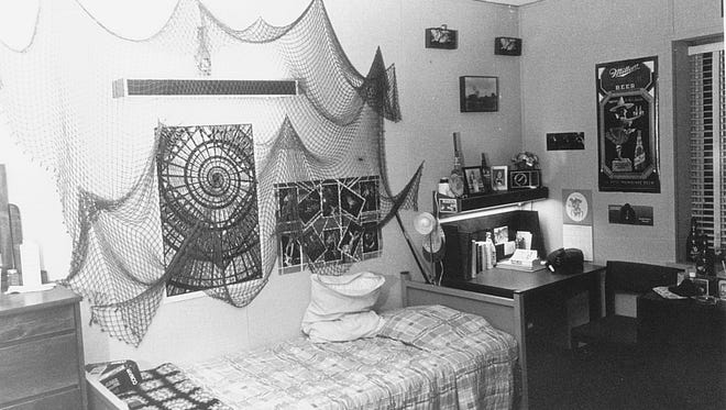 1970s: A peek into a typical residence hall room at Salisbury University.
