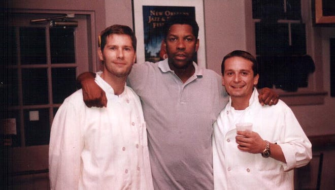 Wilmington's Jamie Campbell (left) with actor Denzel Washington at the former Sydney's Blues & Jazz Restaurant in Rehoboth Beach.