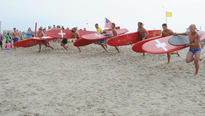 Rehoboth Beach Patrol hosts the 40th annual Lifeguard Olympics on the oceanfront at Baltimore Avenue on Thursday, July 27 with beach patrols from Rehoboth, Dewey, Delaware State Parks, North Bethany, Bethany, South Bethany, Middlesex, Fenwick Island, and Ocean City, Maryland.