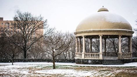 Winter weather makes its way into Brandywine Park in Wilmington.