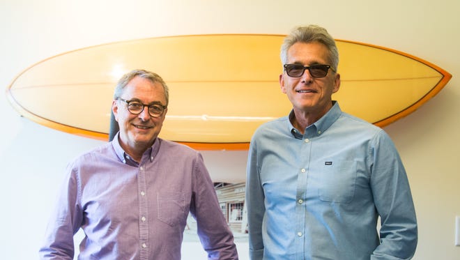 Frank Gunion, founder of South Moon Under, and Michael Smith, new CEO of South Moon Under, at the company's headquarters in Berlin on Monday, April 25. The company plans to move to Annapolis in August.