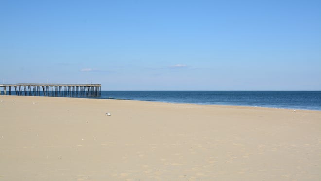 View Northeast from Ocean City Life Saving Station Beach, South Parking Lot. (Simulation)