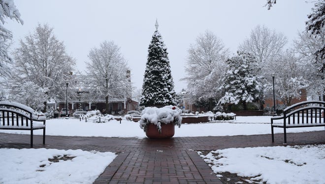 Georgetown was covered in a few inches of snow by early Saturday, Dec. 9.