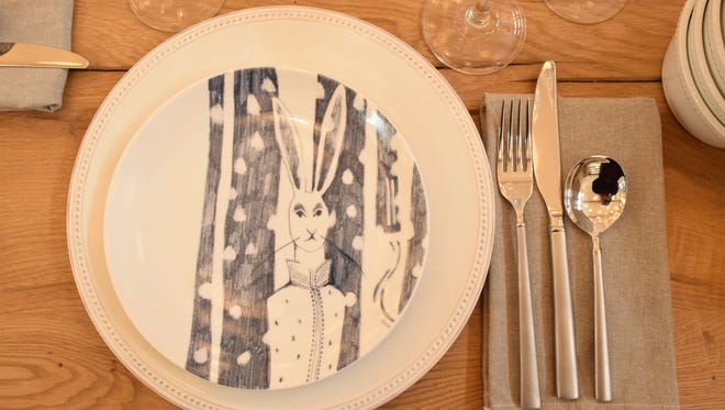 Woodland creatures peek out from artsy dinner plates designed by one of 50 homeware businesses Berlin works with.