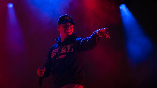 Logic performs Friday night at the Backyard Stage at the 2018 Firefly Music Festival at The Woodlands in Dover.