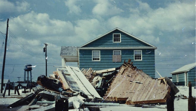 Bethany Beach neighborhoods were covered with debris following the Storm of '62.