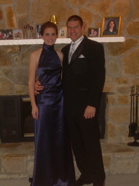 Alyson (Collins) Nuno and Alex Nuno before the Padua Academy Senior Prom in May 2007. They met at the Delaware Military Academy Junior Prom and were married five years later.