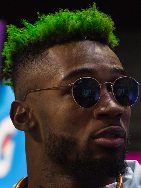 The Eagles Jalen Mills at the Super Bowl Opening Night Monday at the Xcel Energy Center.