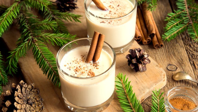 Eggnog with cinnamon for Christmas and winter holidays.