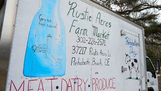 Rustic Acres Farm Market, located in Rehoboth Beach bottles fresh off the farm milk.
