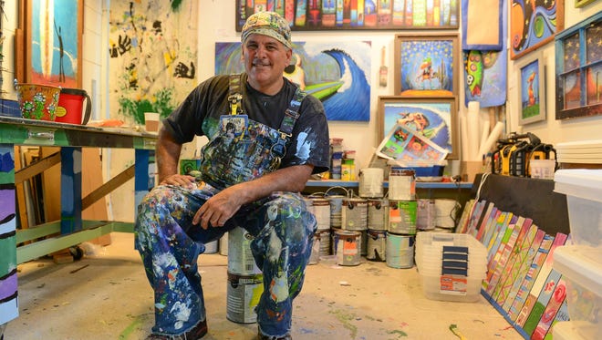 Painter John Donato sits in his studio in Ocean View, Del. on Thursday, Sept 7, 2017.