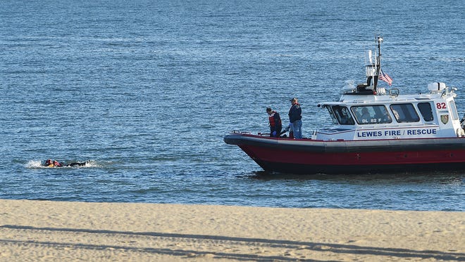 A woman was rescued from the Atlantic Ocean off of Jersey Street in Dewey Beach early Wednesday morning by fire crews from Rehoboth Beach Volunteer Fire Co. and the Lewes Fire Boat assisted by the Coast Guard and DNREC. The victim was transported to Beebe Medical Center by Sussex County EMS and Lewes Fire Dept. ambulance.