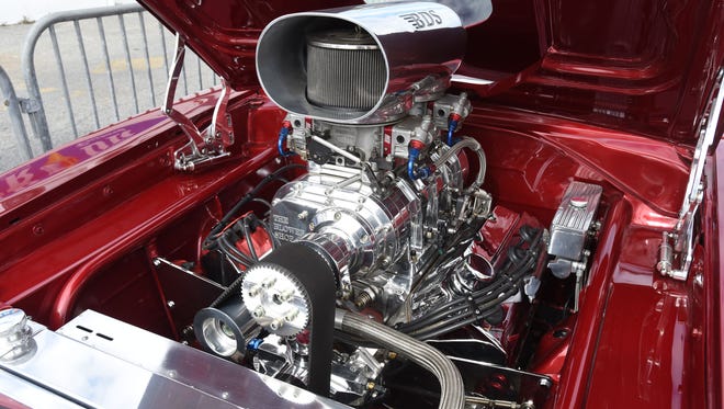 A classic car's engine during Endless Summer Cruisin' 2017 on Saturday, Oct. 7, 2017.