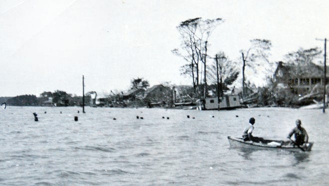 It's what you don't see in this photo taken in August of 1933 that has these two men in a boat just offshore in Public Landing near Snow Hill. Just hours prior to this photo, there was a pier, theater, concession stand, rides and even a dance hall that stood over the pilings shown in the center of the photo. The famous August storm of 1933 ripped the popular bayside recreational site apart and destroyed all the buildings offshore. At the time Public Landing was as popular as Ocean City to many locals. It was never rebuilt.