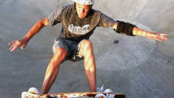 Marc Emond grinds the rail at the Ocean Bowl Skate Park in Ocean City.
