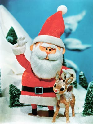 Santa with Rudolph in the 1964 classic tale.