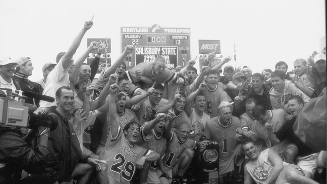1995: Salisbury University lacrosse team wins championship.