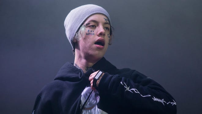 Lil Xan performs Friday night at the Pavilion Stage at the 2018 Firefly Music Festival at The Woodlands in Dover.