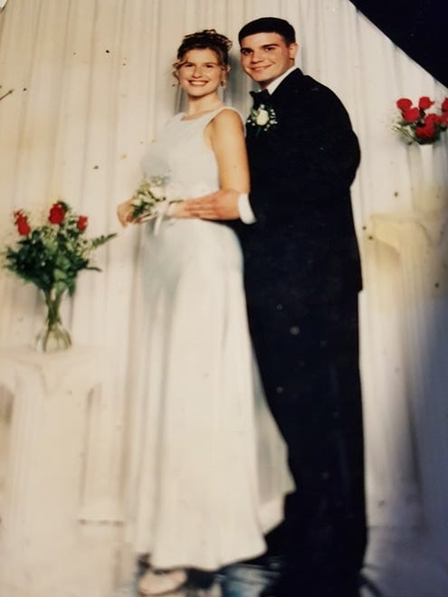 Michelle Green and Christian Aument at Salesianum's 1996 senior prom. Christian is the son of Rosemary and Ralph Aument.