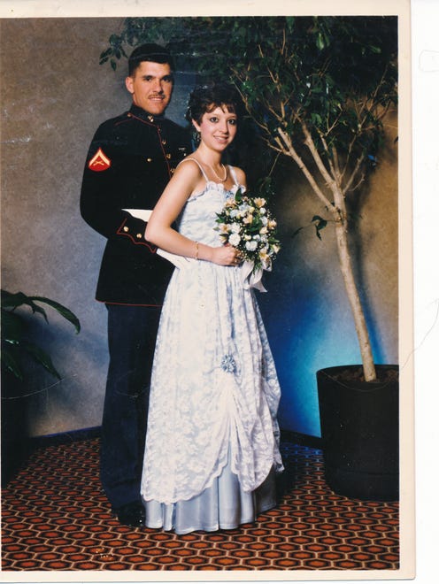 Joe Charney and Toni DiVirgilio at the 1985 Padua High School Prom.
