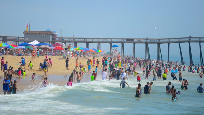 The Ocean City Beaches are full of swimmers and vacationers during the holiday week in Ocean City, Md. on July 3, 2017.