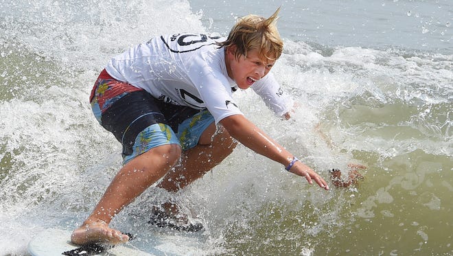 Timmy Vitella compete's in the Boy's Division as Dewey Beach was the site of the Zap Amateur Skimboarding World Championships held on Saturday & Sunday August 9th and 10th with over 200 competitors from around the world competing in several divisions for the honors.