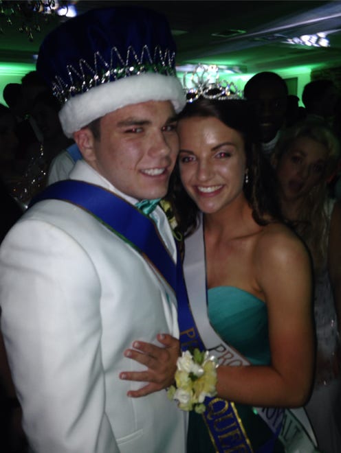 Prom queen Sarah Godek and her king, Mike, at the 2015 Delaware Military Academy Prom.