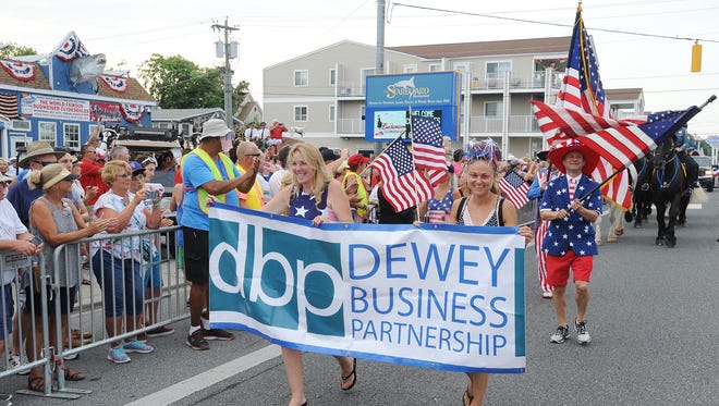 Thousands turned out for the 2nd Annual "Great American Summer Celebration" Parade held in Dewey Beach on Wednesday, July 12.  The event, sponsored by the Dewey Business Partnership, featured local floats, a string band from Philadelphia and the Budweiser Clydesdales.