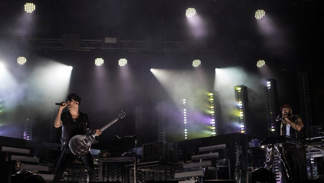 Chromeo performs on the Backyard Stage during the opening night of the Firefly Music Festival Thursday in Dover.