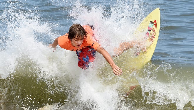 Lucas Fink compete's in the Jr.Mens Division as Dewey Beach was the site of the Zap Amateur Skimboarding World Championships held on Saturday & Sunday August 9th and 10th with over 200 competitors from around the world competing in several divisions for the honors.