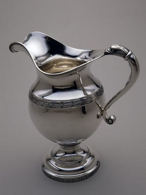 This silver pitcher from Winterthur’s collection is made by Thomas Charles of Philadelphia about 1815 and features an eagle for a handle.