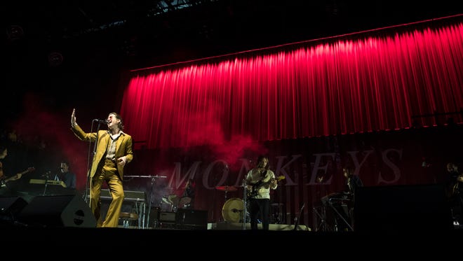 The Arctic Monkeys perform Friday night at the Firefly Stage at the 2018 Firefly Music Festival at The Woodlands in Dover.