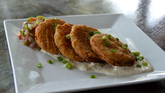 Crispy fried green tomatoes from Rehoboth Ale House.