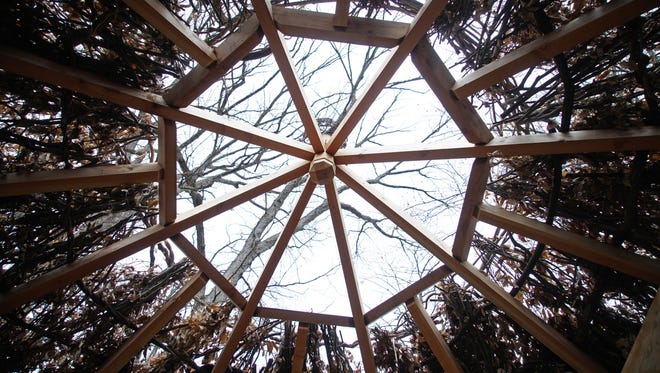 The interior ceiling of the Green Folly in Winterthur Museum's garden follies exhibit.