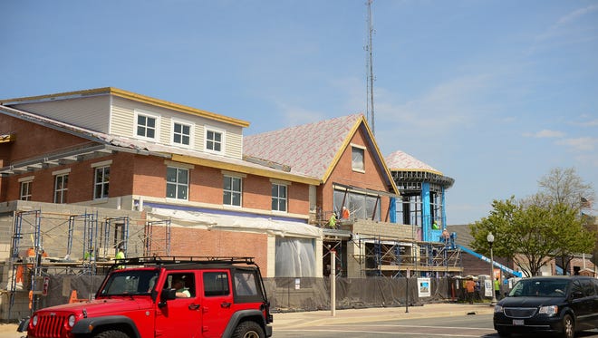 Rehoboth City Hall continues construction on Wednesday, April 12, 2017.