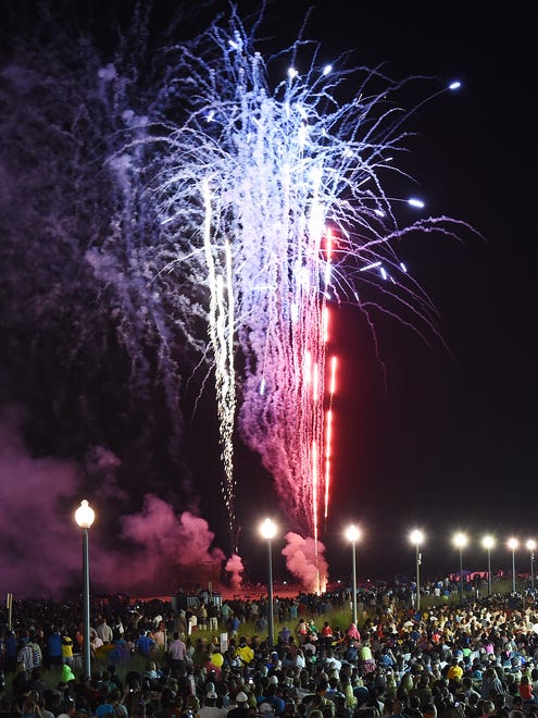 A huge crowd was on hand to listen to local band The Funsters at the Bandstand and to view the pyrotechnics as the Annual Rehoboth Beach Fireworks were shot off on Sunday Evening July 3rd from the beach.