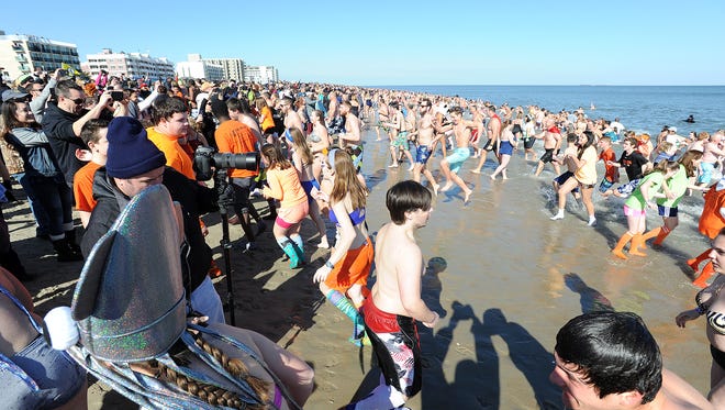 Over 3,500 "polar bears" braved the cold to take the 26th Annual Lewes Polar Bear Plunge, held at Rehoboth Beach on Sunday, Feb. 5. The event raises money for Special Olympics Delaware.