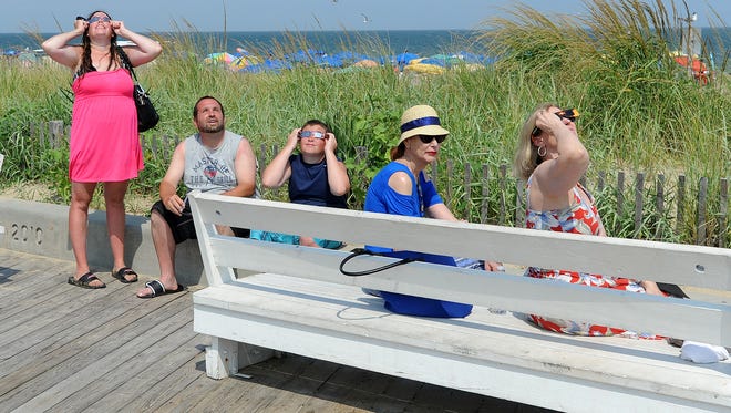 The solar eclipse that was watched by many on the boardwalk at Rehoboth Beach on Monday, Aug. 21.