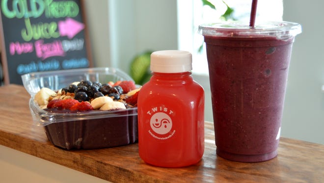 Twist also offers acai bowls and fresh fruit smoothies.