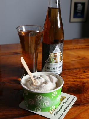 "Espresso Yourself" ice cream with Ground & Tapped wine from Liquid Alchemy Beverages is the result of a partnership with Woodside Farm Creamery.