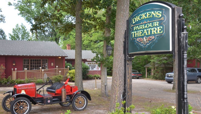 1925 Ford Model T fire truck, in front of Dickens Parlour Theatre in Millville.