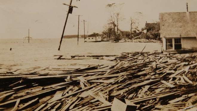 Taken within hours of the passing of the August storm of 1933, this photograph shows widespread destruction along the waterfront in Public Landing. In just a few hours, the public waterside resort was forever changed and never regained its popularity.