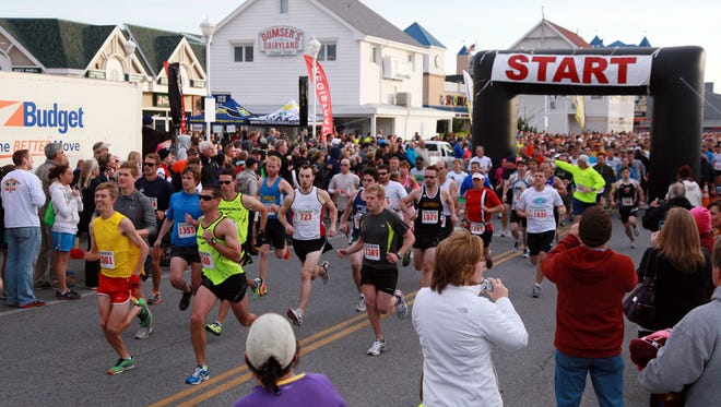 Runners take part in a previous half marathon in Ocean City. This year's event is Saturday, April 29.